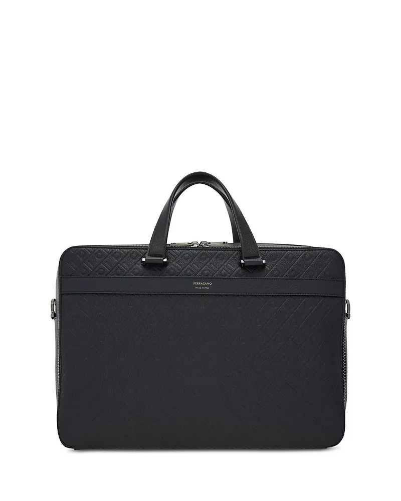 Ferragamo Embossed Monogram Briefcase