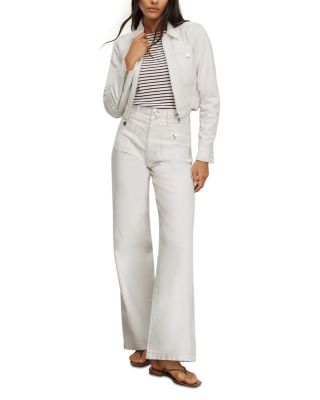 Taylor High Rise Wide Leg Jeans in Ecru - thumbnail 5