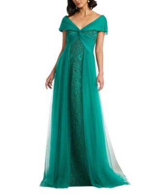  Parello Lotus Embroidered Tulle Gown