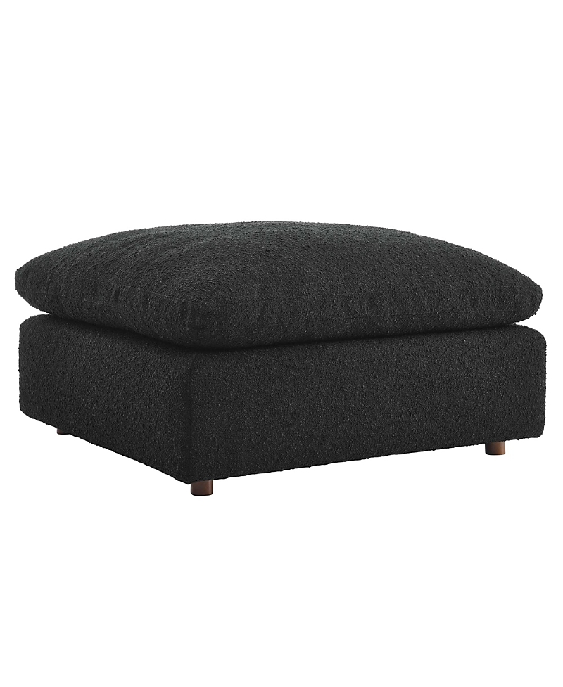 Modway Commix Down Filled Overstuffed Boucle Fabric Ottoman In Black