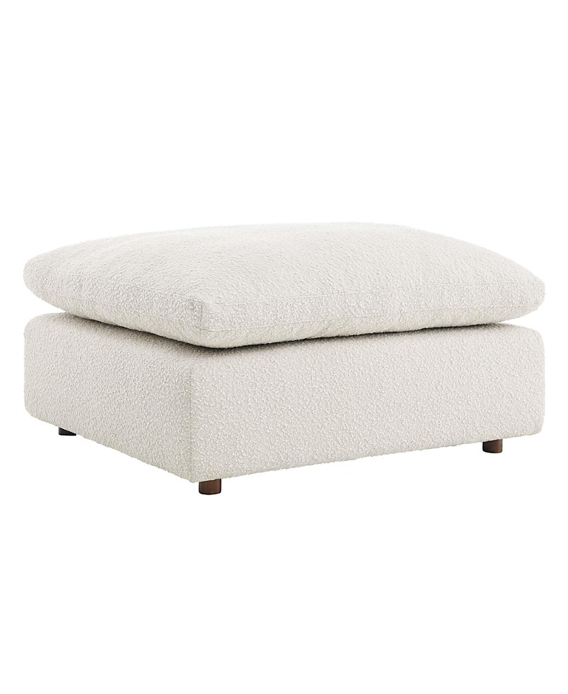 Modway Commix Down Filled Overstuffed Boucle Fabric Ottoman In White