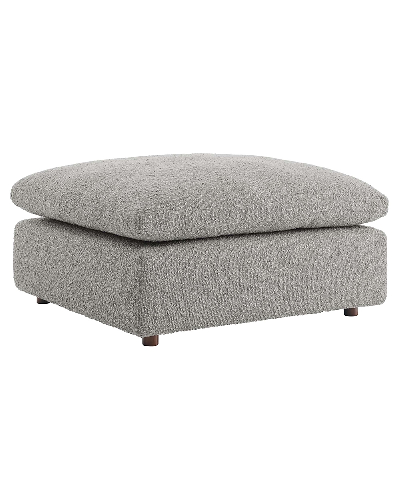 Modway Commix Down Filled Overstuffed Boucle Fabric Ottoman In Gray