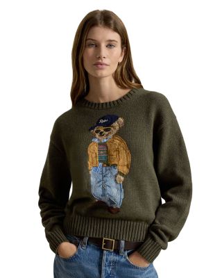 Polo Bear Cotton Crewneck Sweater