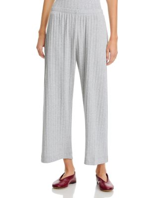 Pointelle Cropped Wide Leg Pants