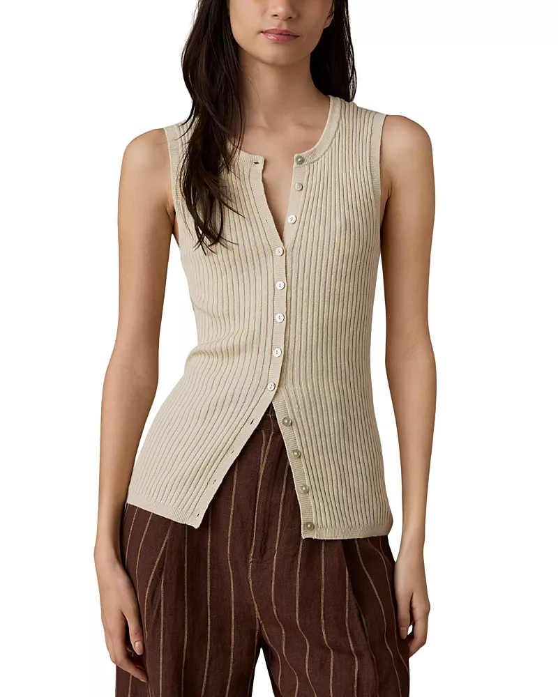 Faherty Miramar Linen Blend Cami Cardigan