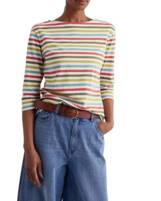  Sailor Boat Neck 3/4 Sleeve Top