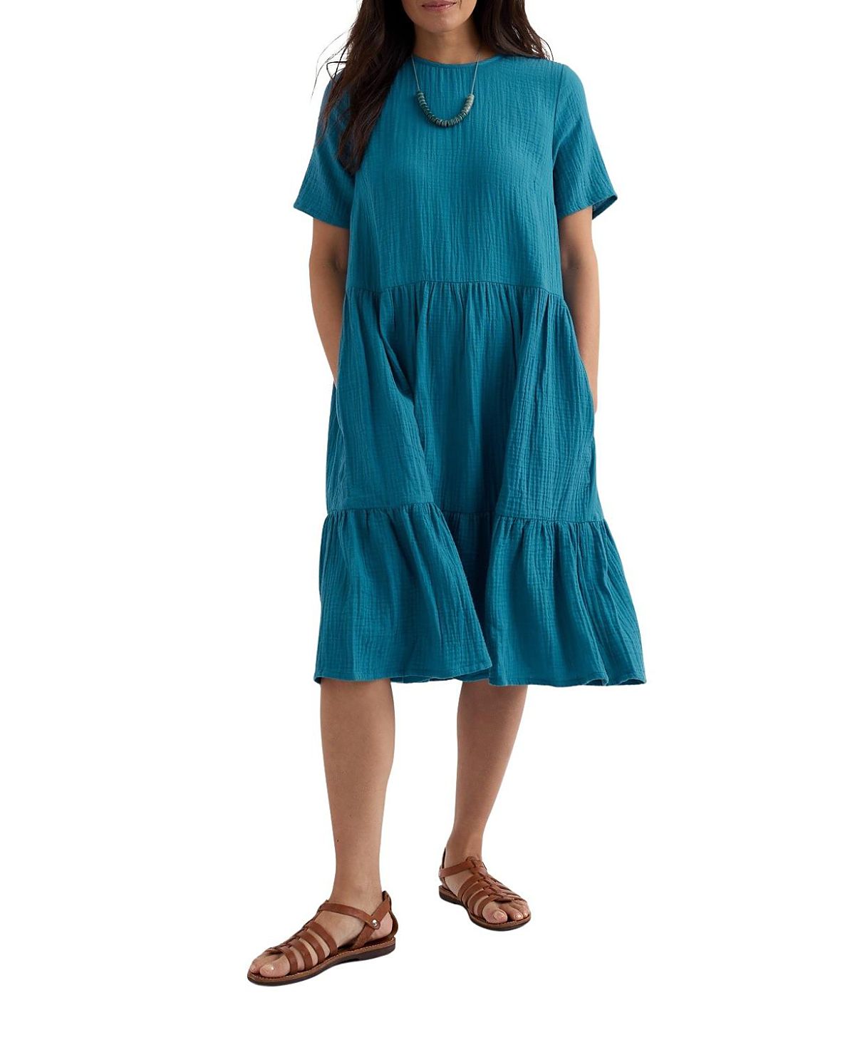 Seasalt Cornwall Pebble Comb Double Gauze Dress