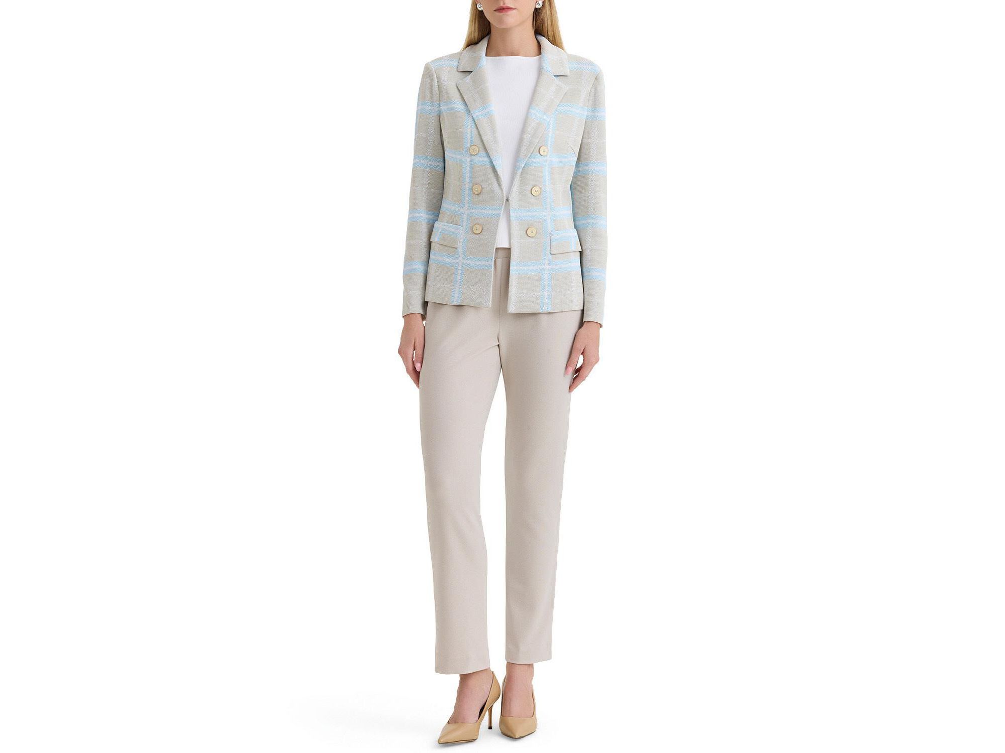 Plus Size Plaid Knit Blazer — Image 7