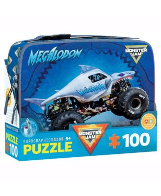  Monster Jam Puzzle & Lunch Box Megalodon, 100Piece Jigsaw, Ages 5+