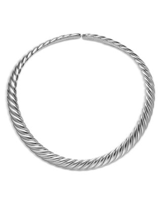 Sculpted Cable Flex Necklace in Sterling Silver, 11mm