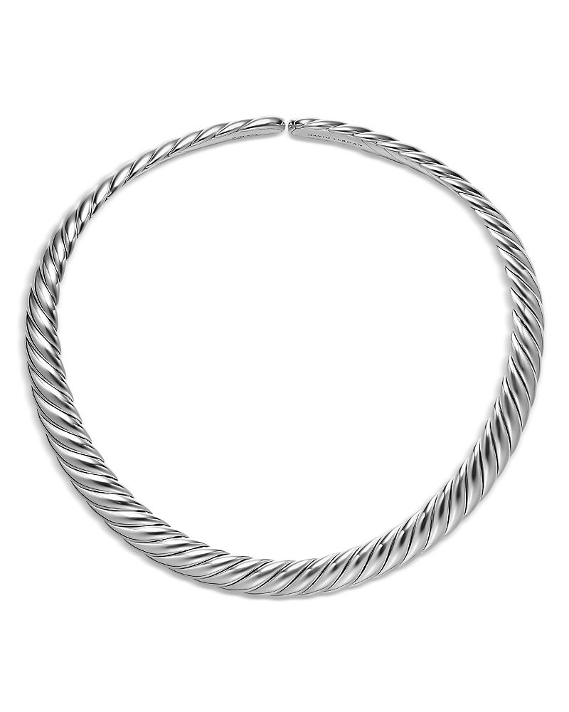 Sculpted Cable Flex Necklace in Sterling Silver, 11mm