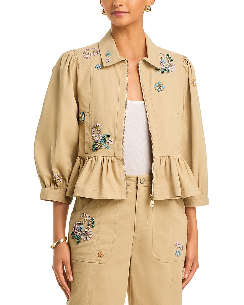 Cinq a Sept Rhinestone Paisley Daphne Jacket