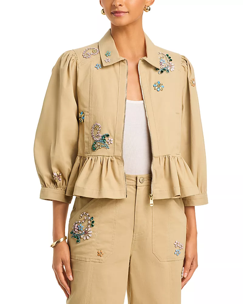 Cinq a Sept Rhinestone Paisley Daphne Jacket