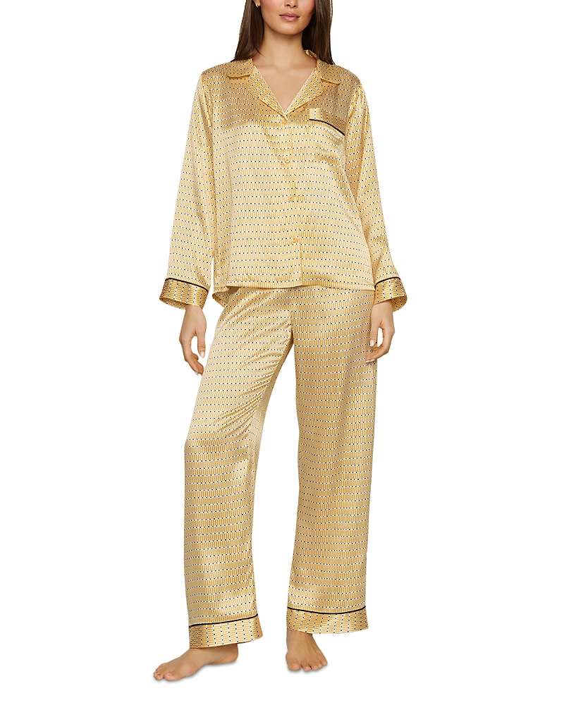 Eberjey Inez Printed Washable Silk Long Pajama Set