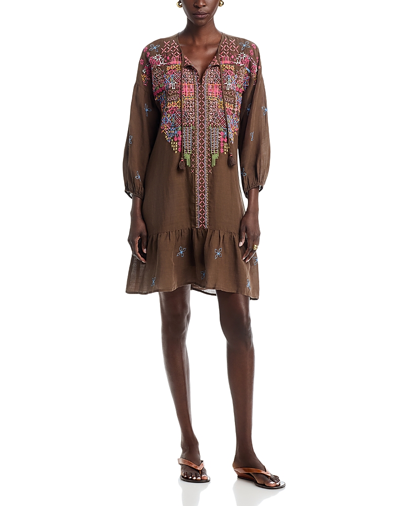 Johnny Was Ryan Bishop Sleeve Flounce Dress