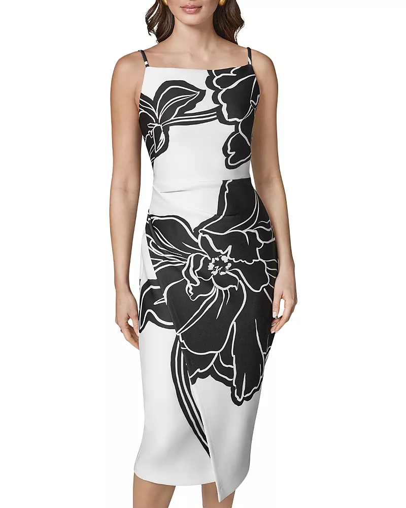 Donna Karan Asymmetric Scuba Midi Dress