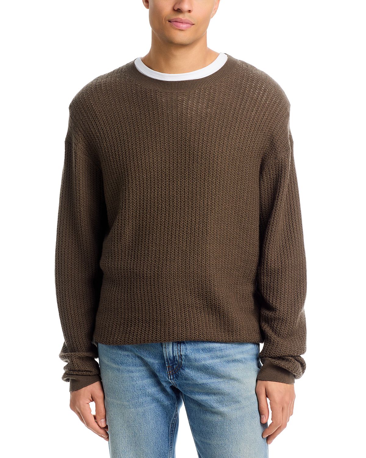 Frame Textured Wool Crewneck Sweater