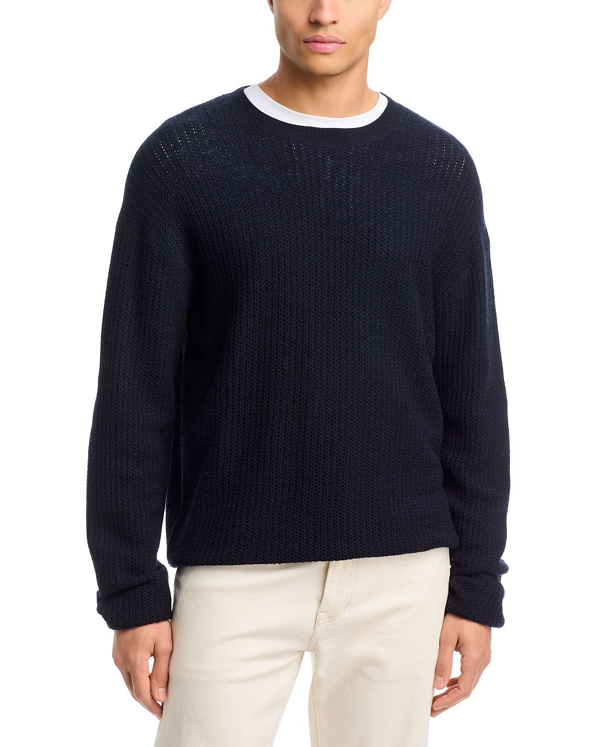 Frame Textured Wool Crewneck Sweater