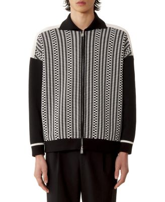 Zip Jacket In Silk And Cotton Jacquard