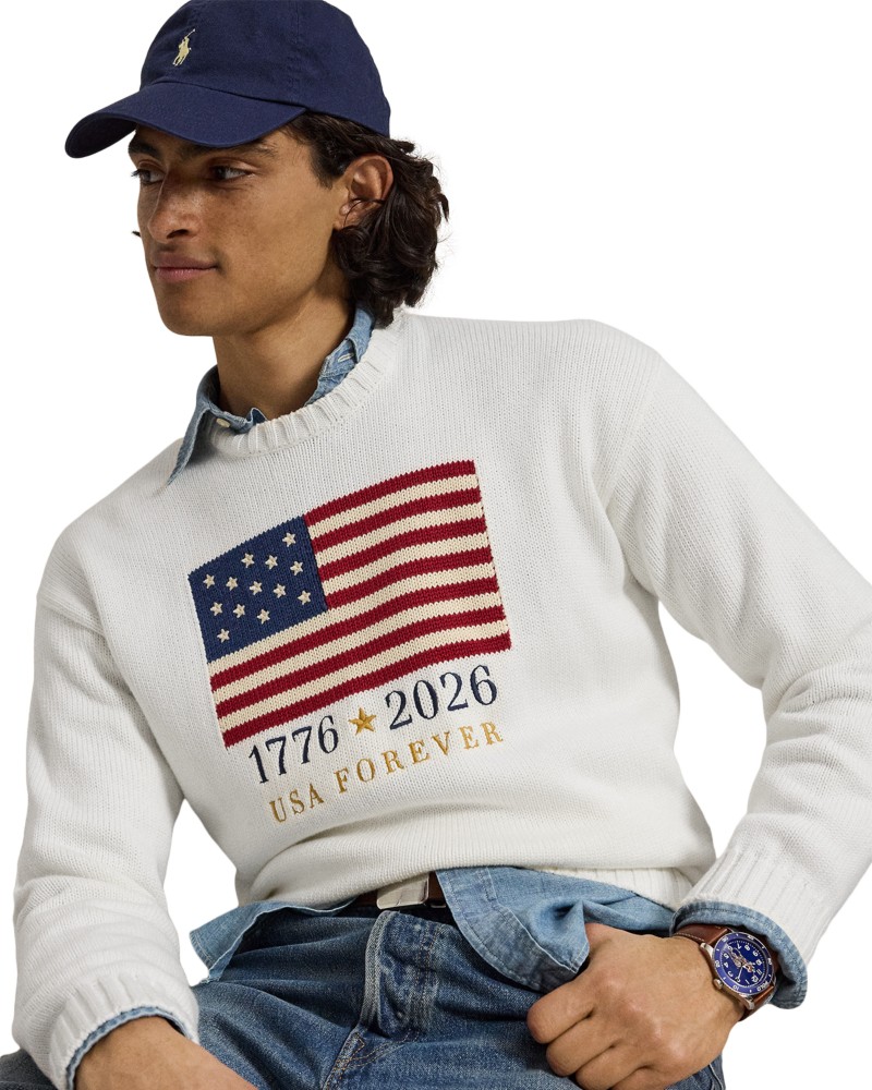 Polo Ralph Lauren American Icons Stamp Sweater in Cream