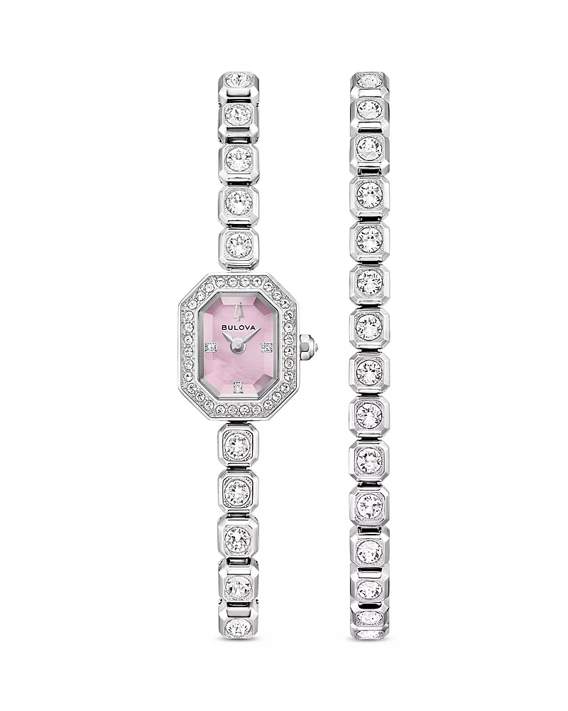 Bulova Box Set Crystal Bracelet & Watch, 24mm x 15mm
