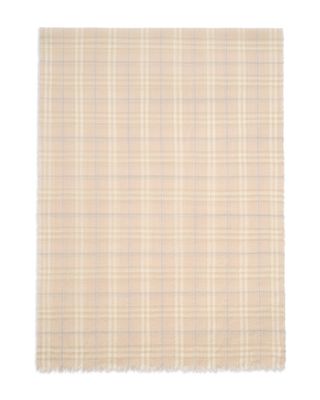 Wide Check Wool & Silk Blend Scarf