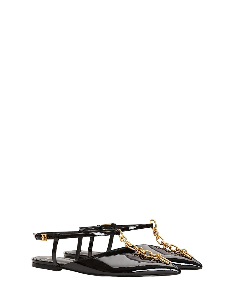 Balmain Women's Sync Chain Sandals in Patent Leather