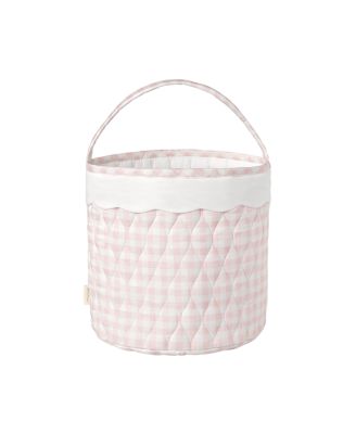 Gooselings Picnic Gingham Storage Basket In Pink
