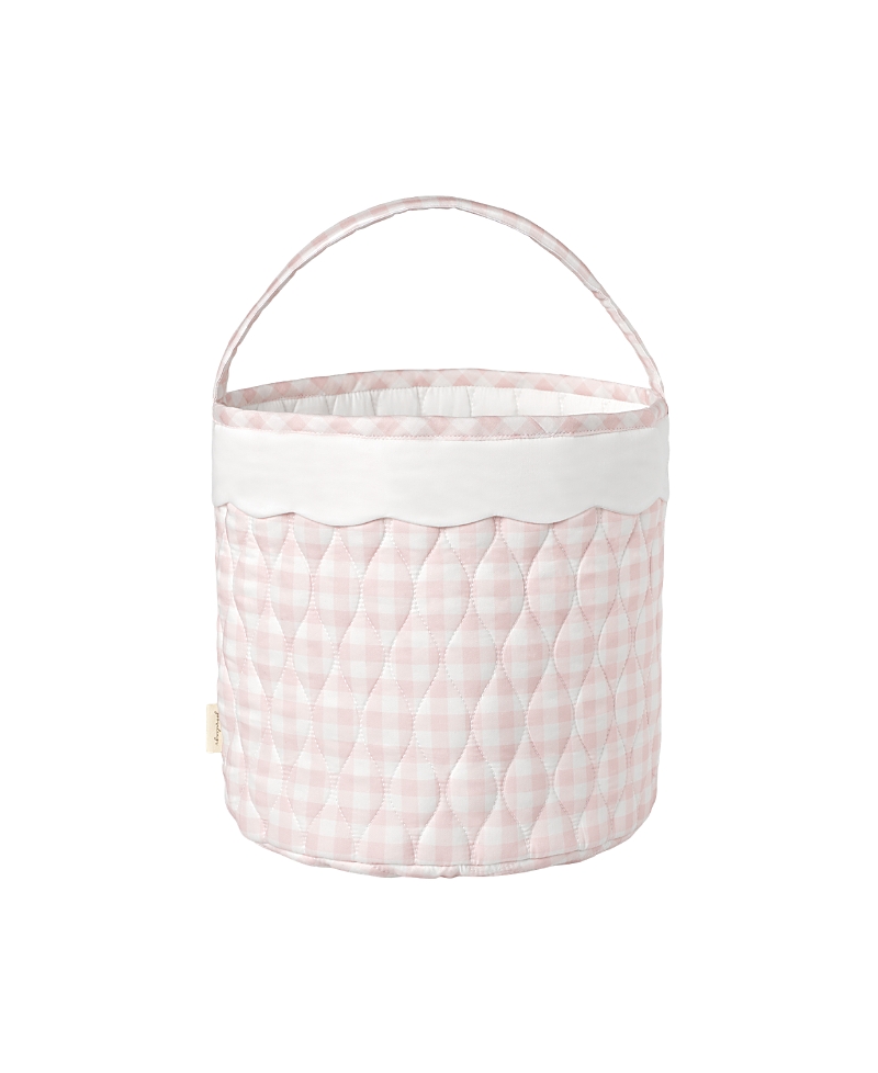 Gooselings Picnic Gingham Storage Basket In Pink