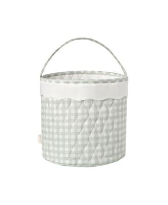 Gooselings Picnic Gingham Storage Basket In Green