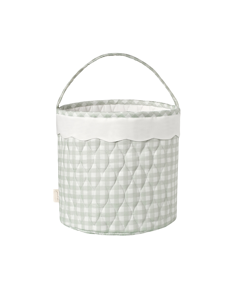 Gooselings Picnic Gingham Storage Basket In Green