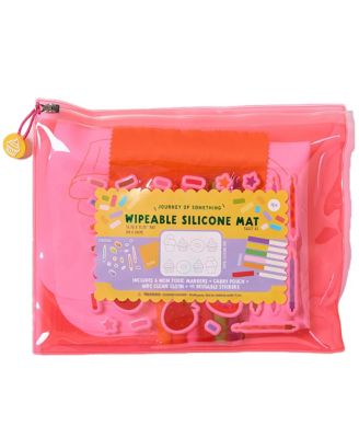  Wipeable Silicone Mat Reusable Coloring Kit, Ages 4+