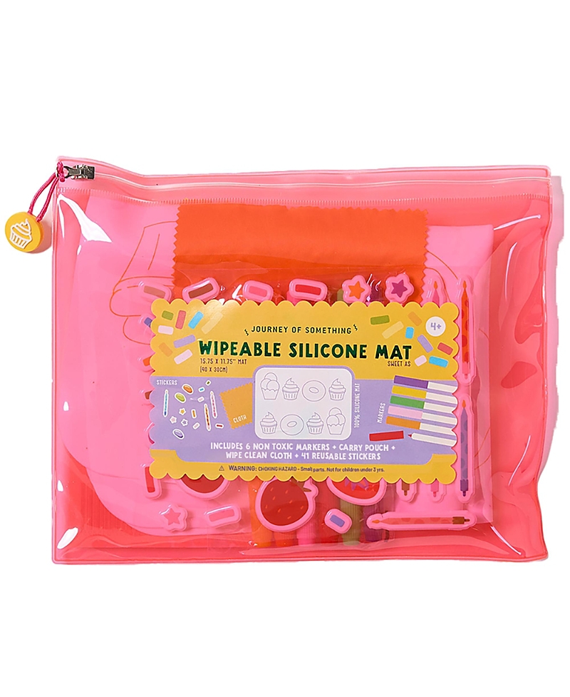 Journey of Something Wipeable Silicone Mat Reusable Coloring Kit, Ages 4+