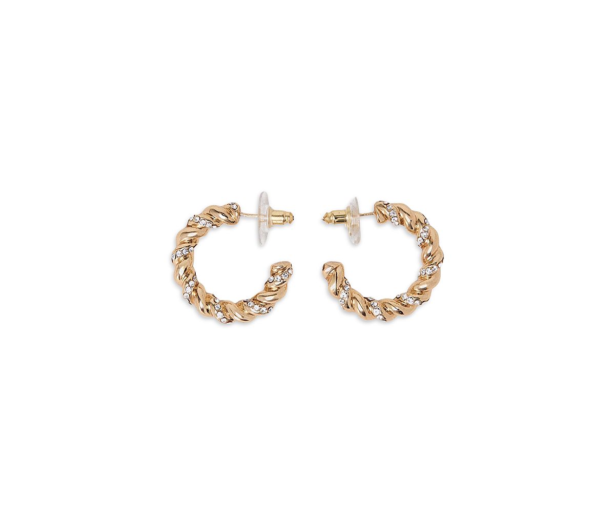 Maje Pave Twist Hoop Earrings