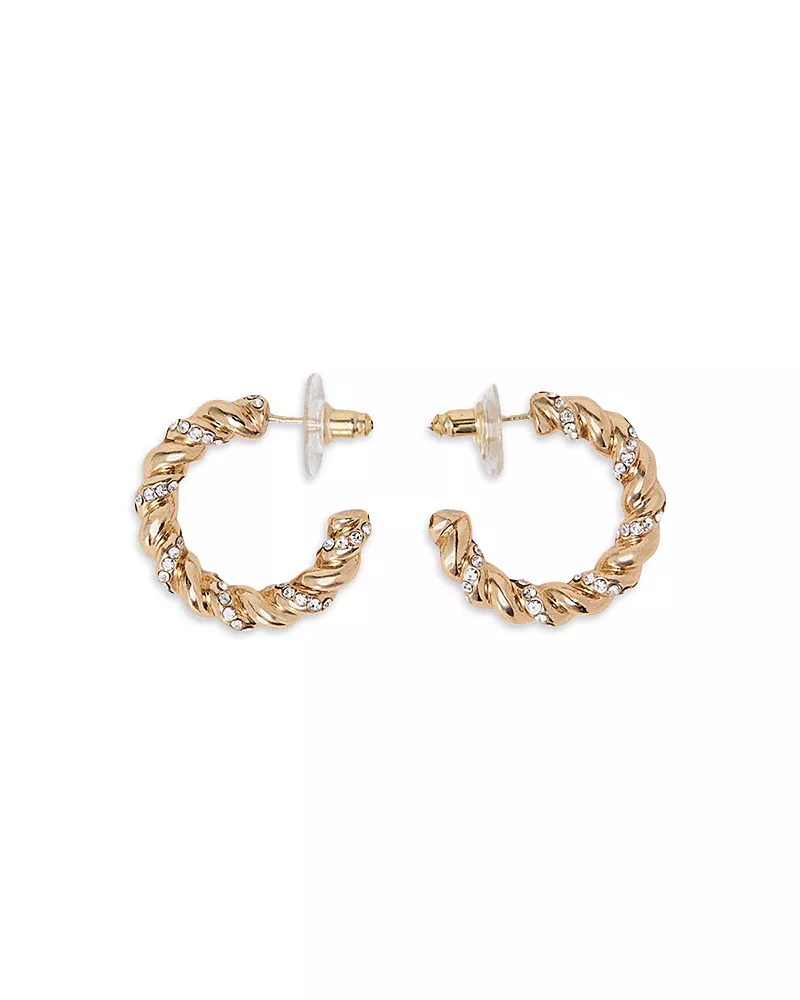 Maje Pave Twist Hoop Earrings