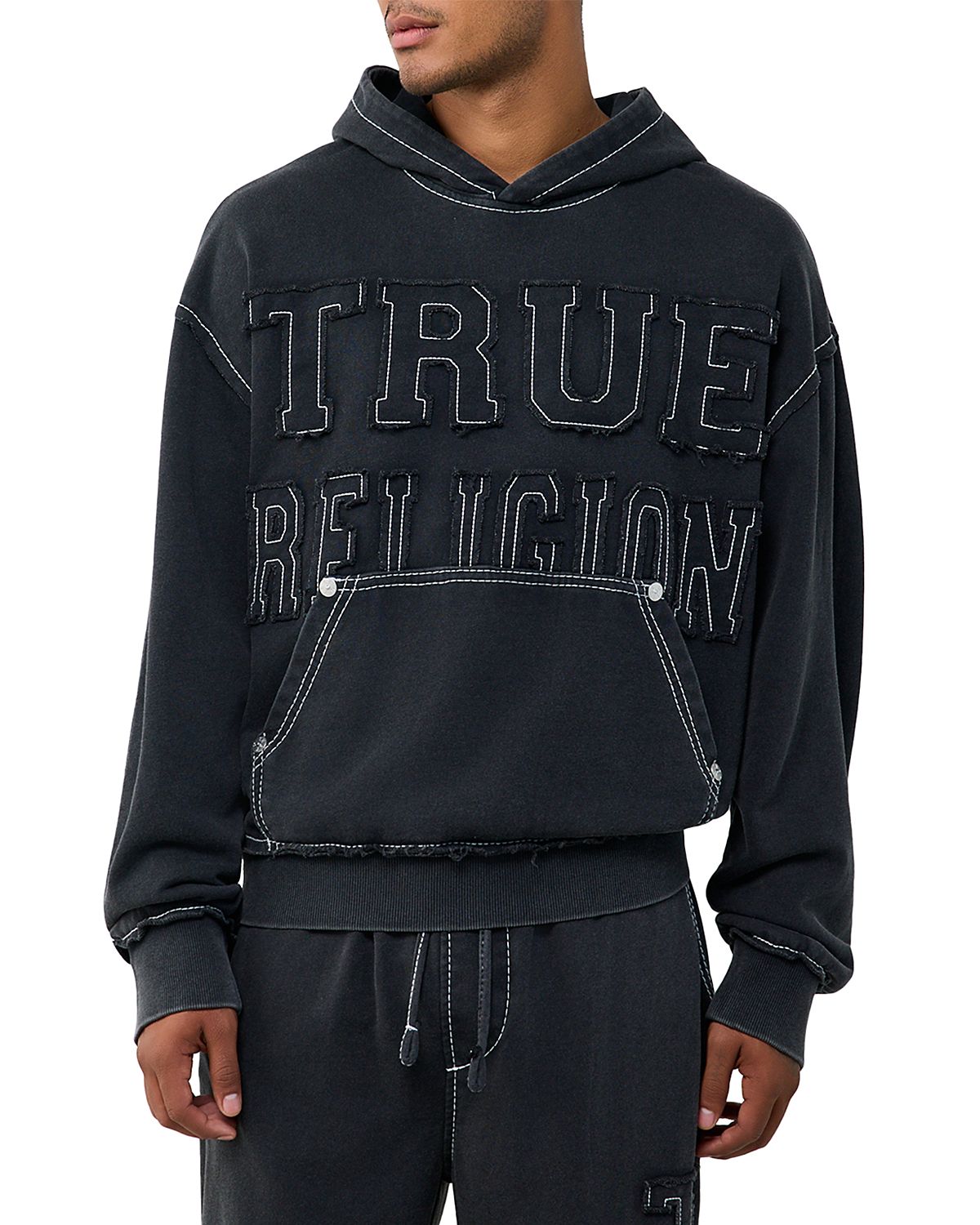 True Religion Big T Cinched Logo Hoodie