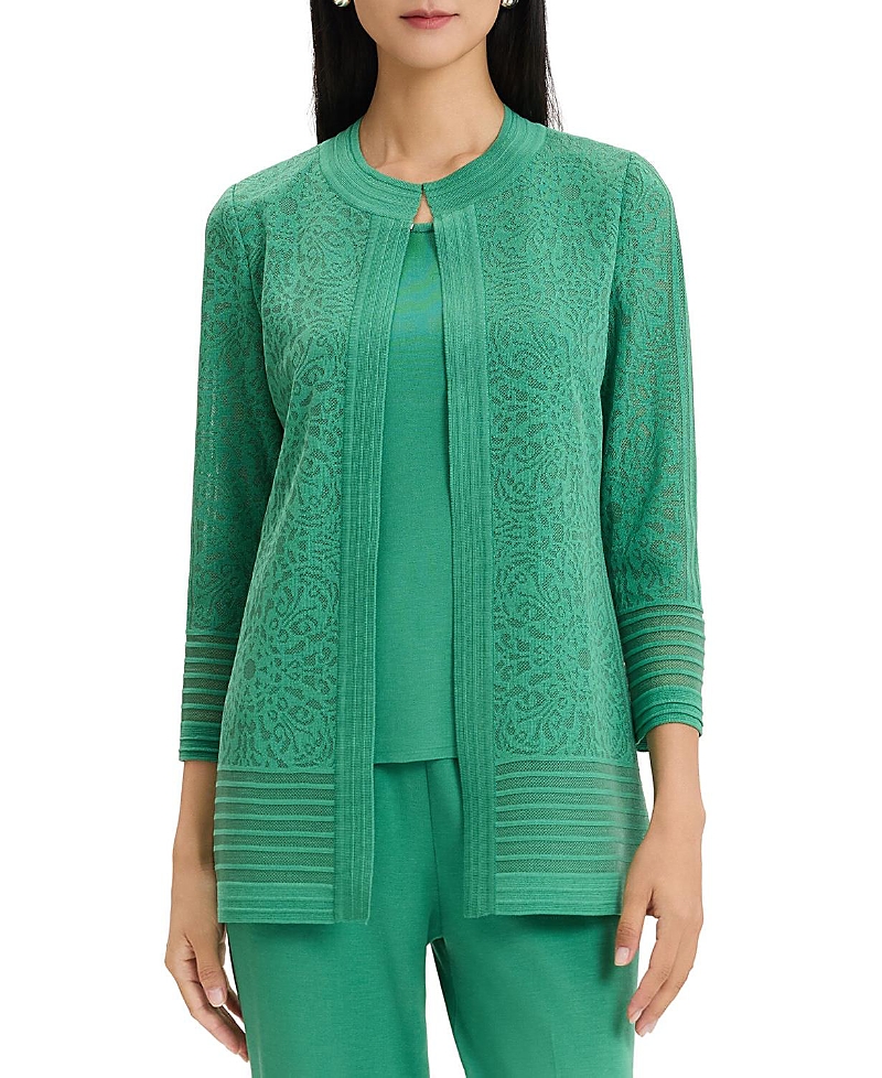 Ming Wang Plus Burnout Knit Jacket