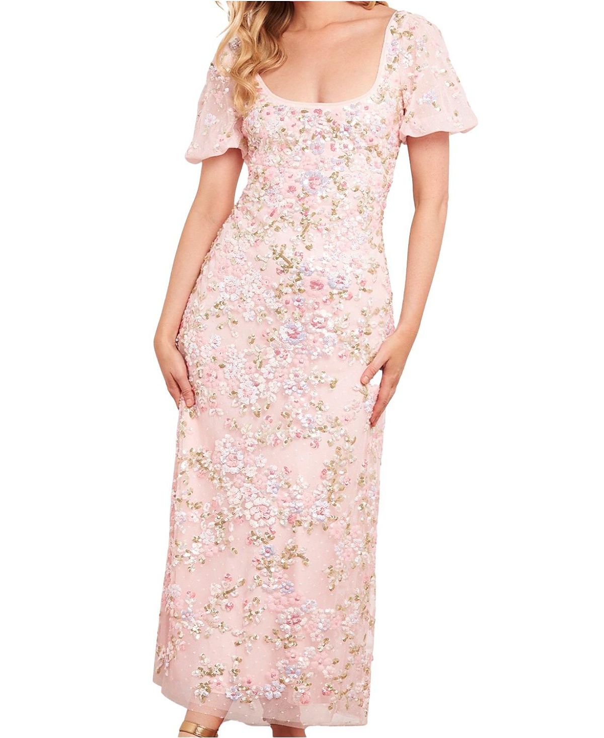 Needle & Thread Dream Garland Puff Sleeve Ankle Gown