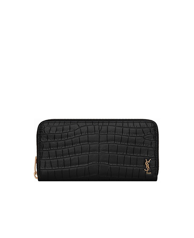 Saint Laurent Tiny Cassandre Zip-Around Wallet