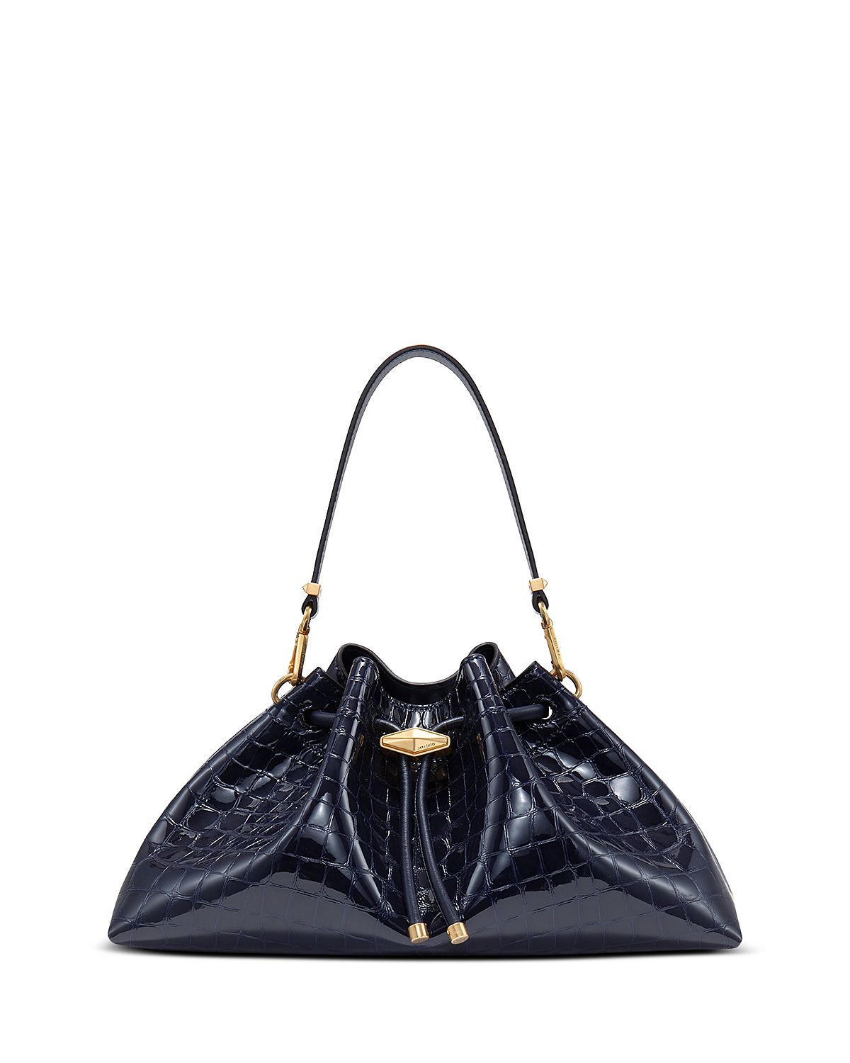 Jimmy Cinch Medium Shiny Embossed Leather Shoulder Bag