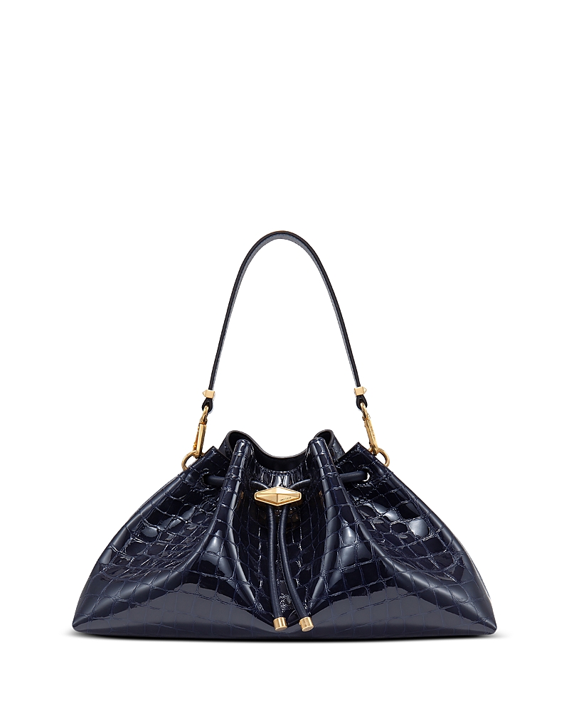 Jimmy Cinch Medium Shiny Embossed Leather Shoulder Bag