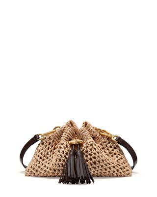 Cinch Small Raffia Shoulder Bag