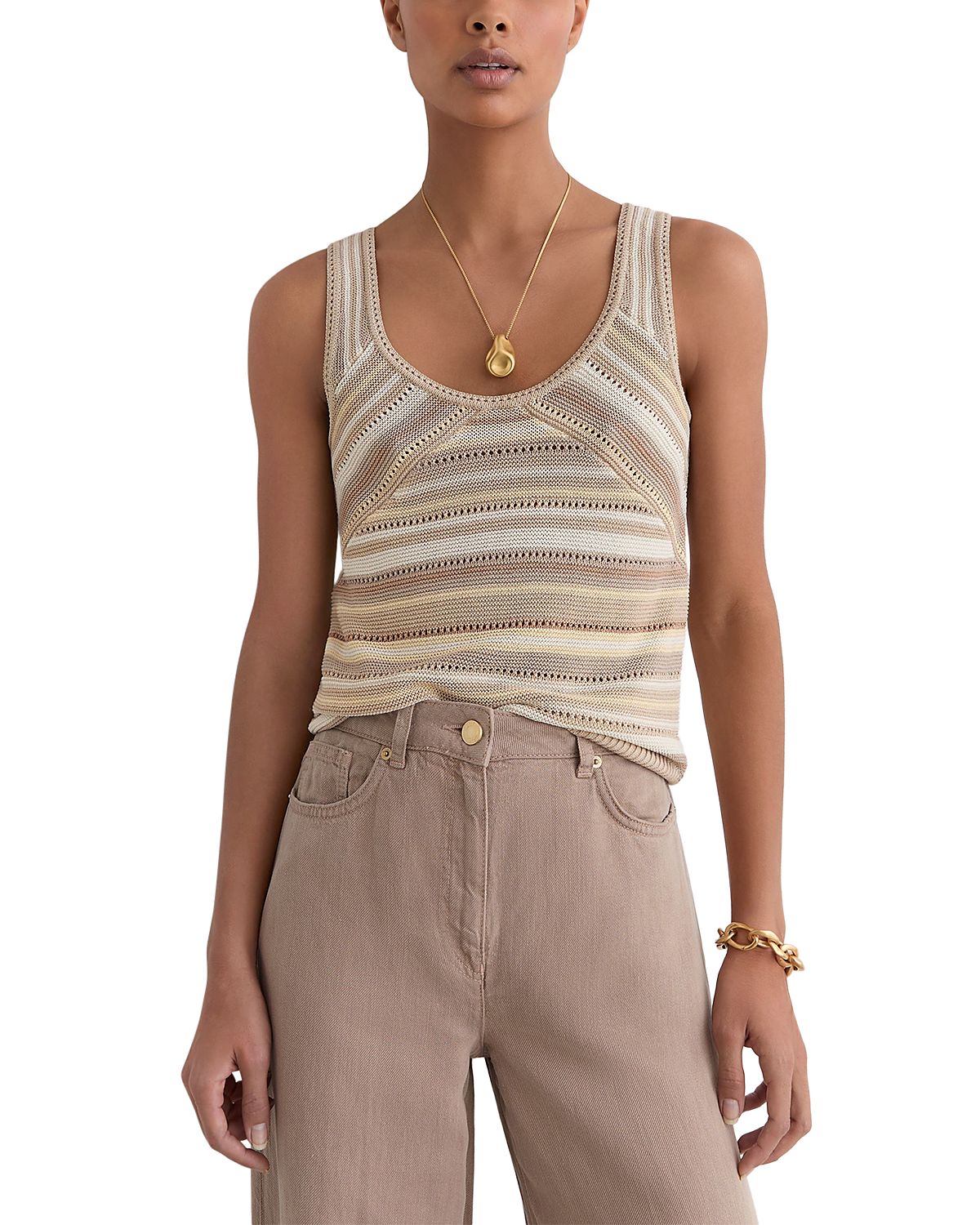 Reiss Stripe Knitted Vest