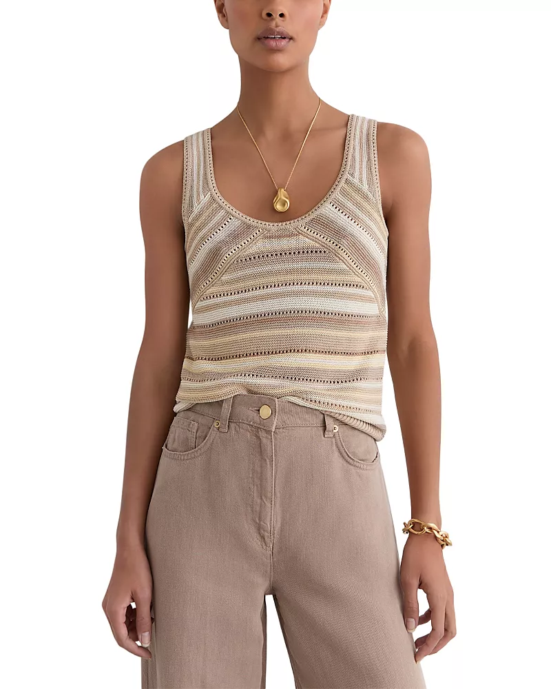 Reiss Stripe Knitted Vest