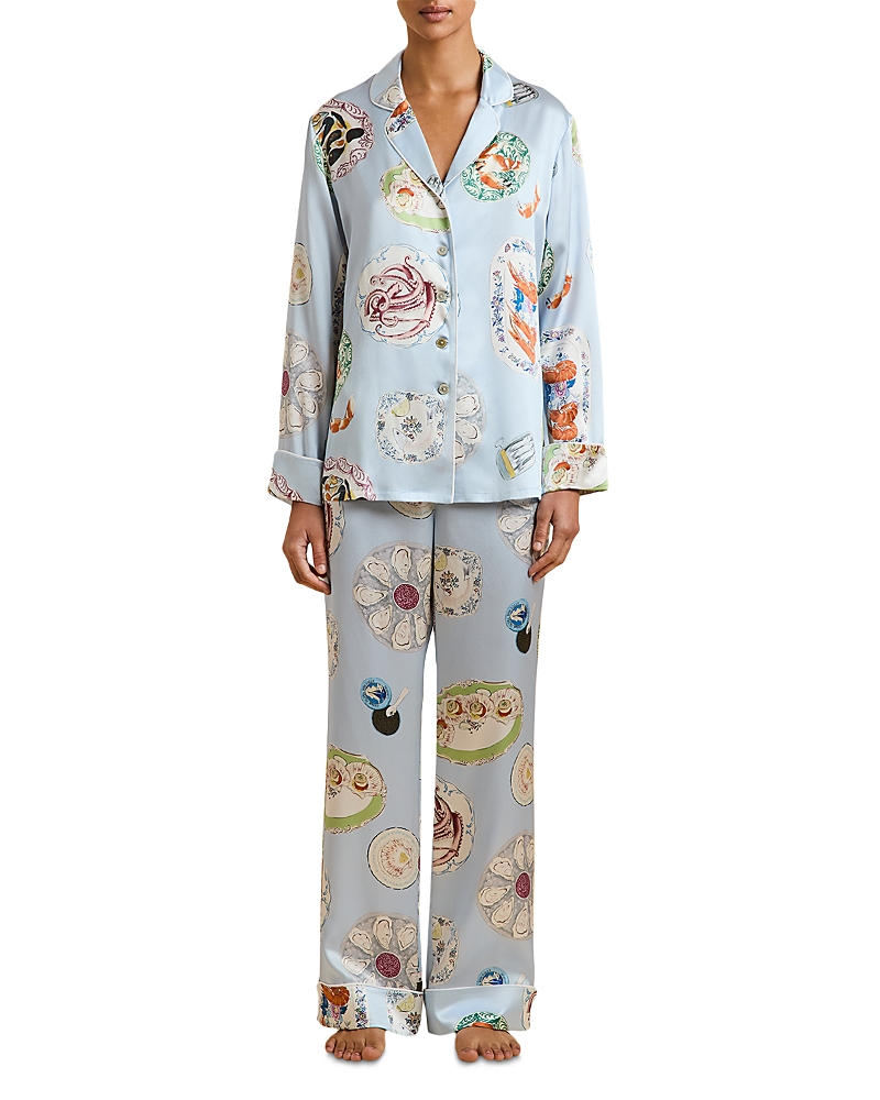 Olivia Von Halle Lila Silk Long Pajama Set