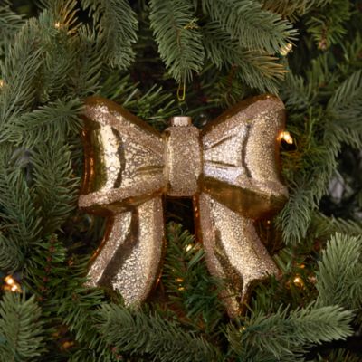 Gold Glass Bow Ornament - Exclusive