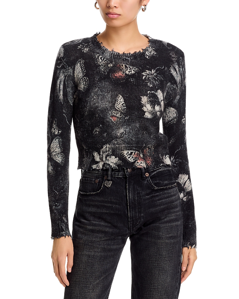 R13 Printed Baby Crewneck Cashmere Sweater