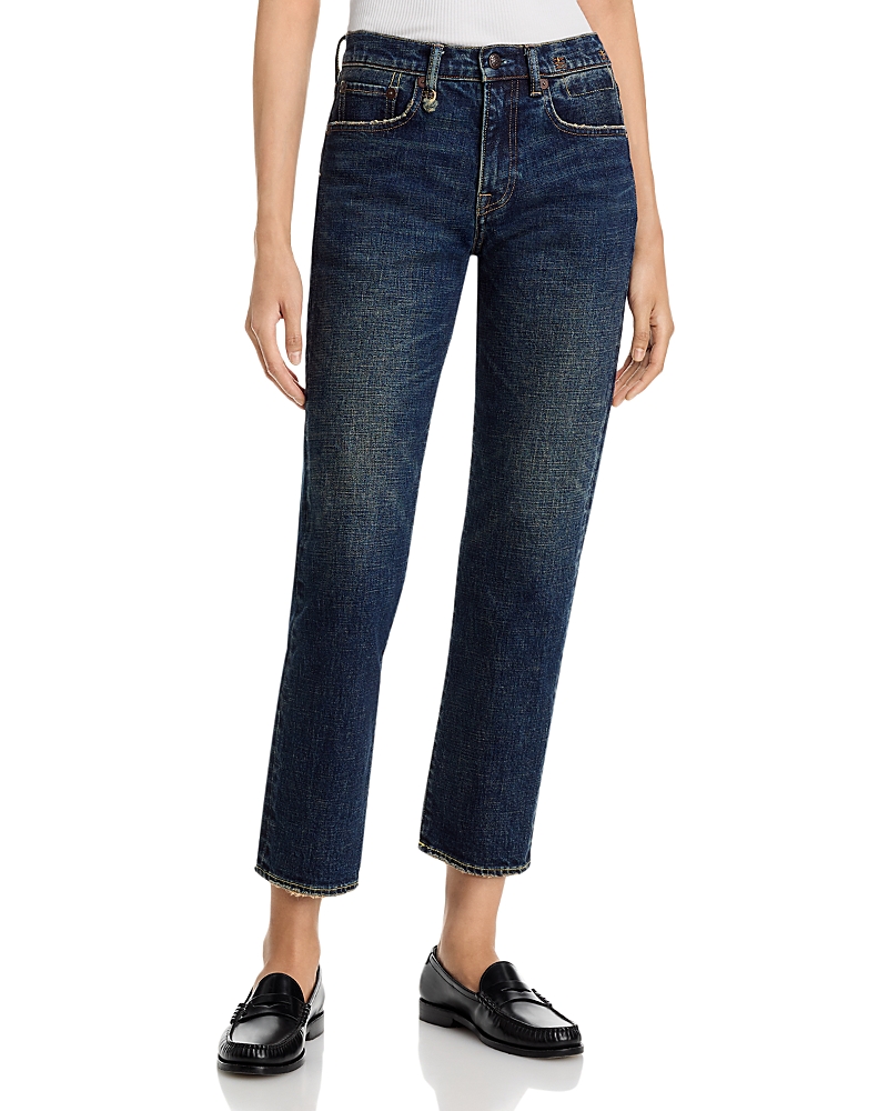 R13 Romeo High Rise Straight Jeans in Hoyt Blue Stretch