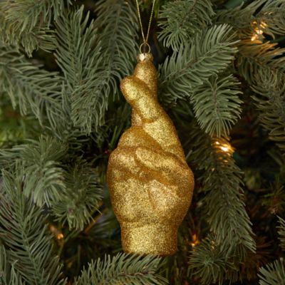 Alice + Olivia Glittery Fingers Crossed Ornament