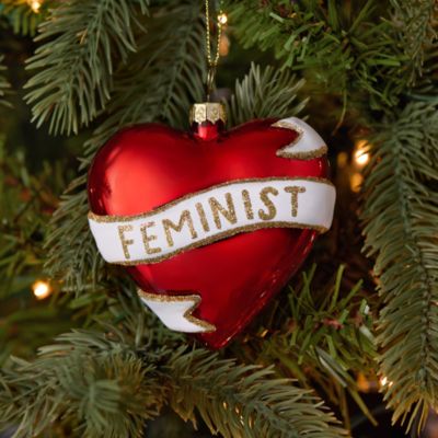 Alice + Olivia Red Feminist Heart Ornament